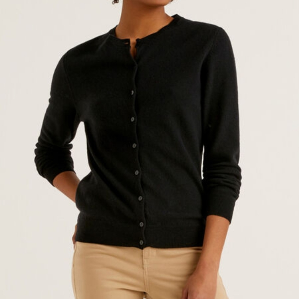 Basics Milano Black Super Soft Cardigan Size L